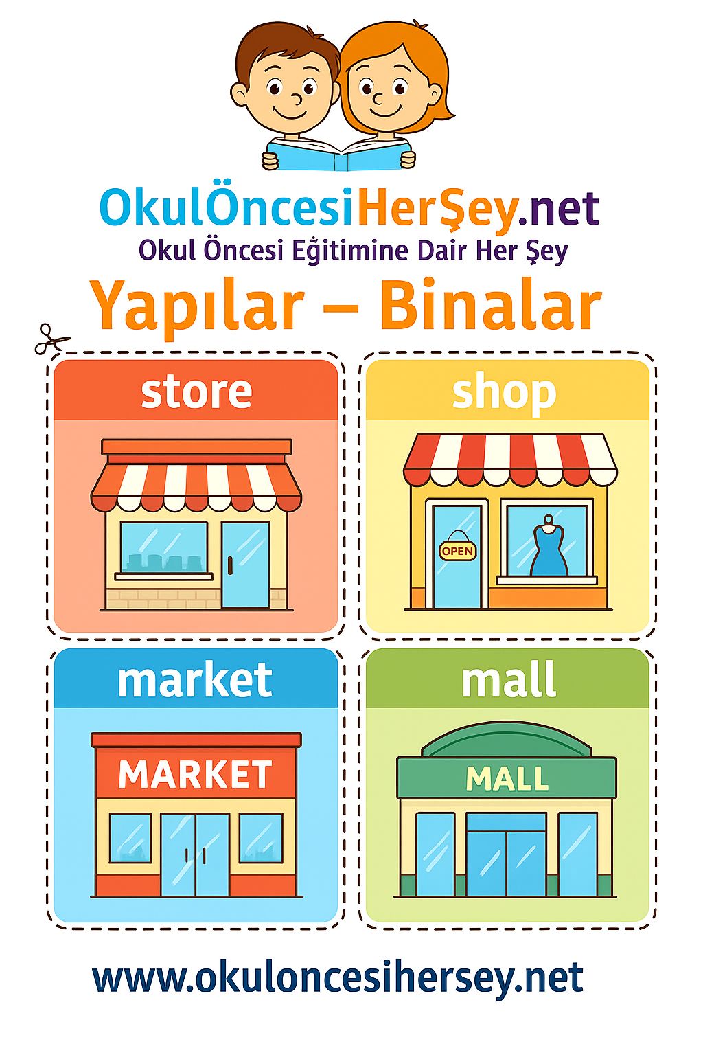 İngilizce Yapılar-Binalar Flashkart