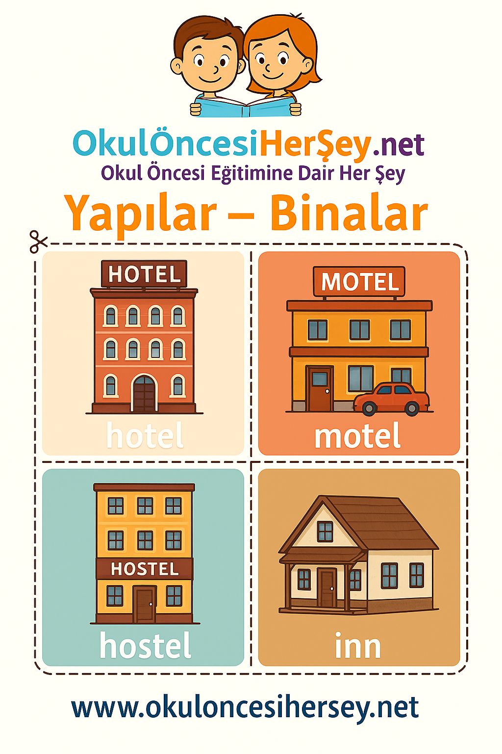 İngilizce Yapılar-Binalar Flashkart