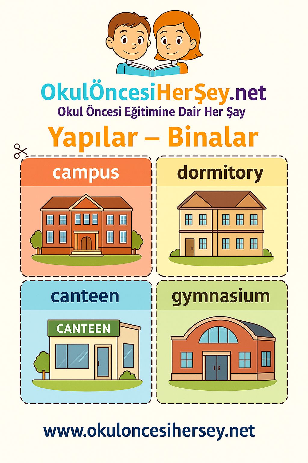 İngilizce Yapılar-Binalar Flashkart