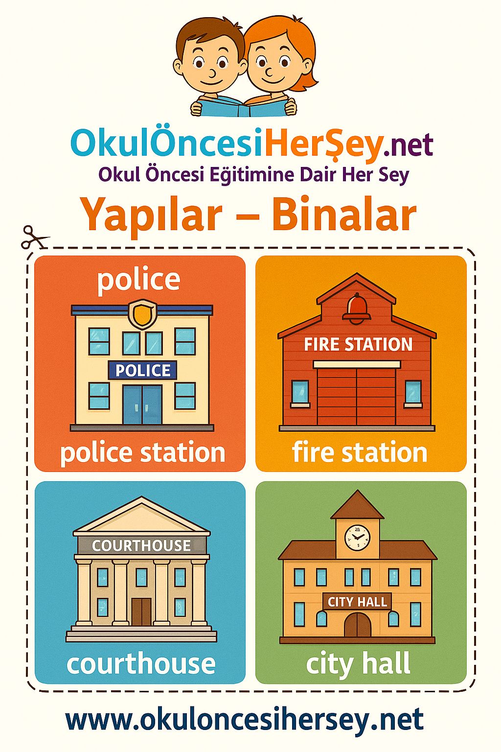 İngilizce Yapılar-Binalar Flashkart