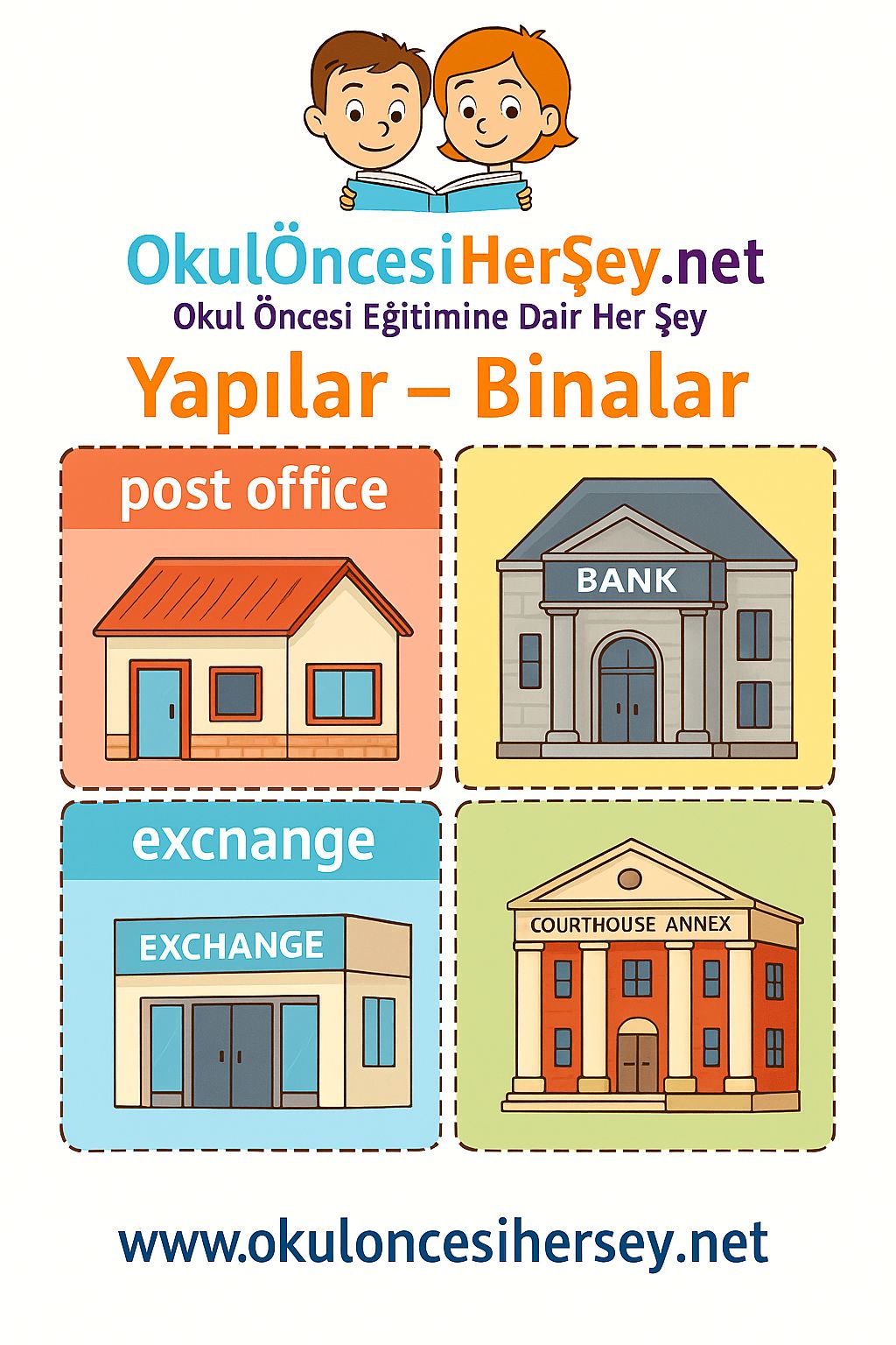 İngilizce Yapılar-Binalar Flashkart