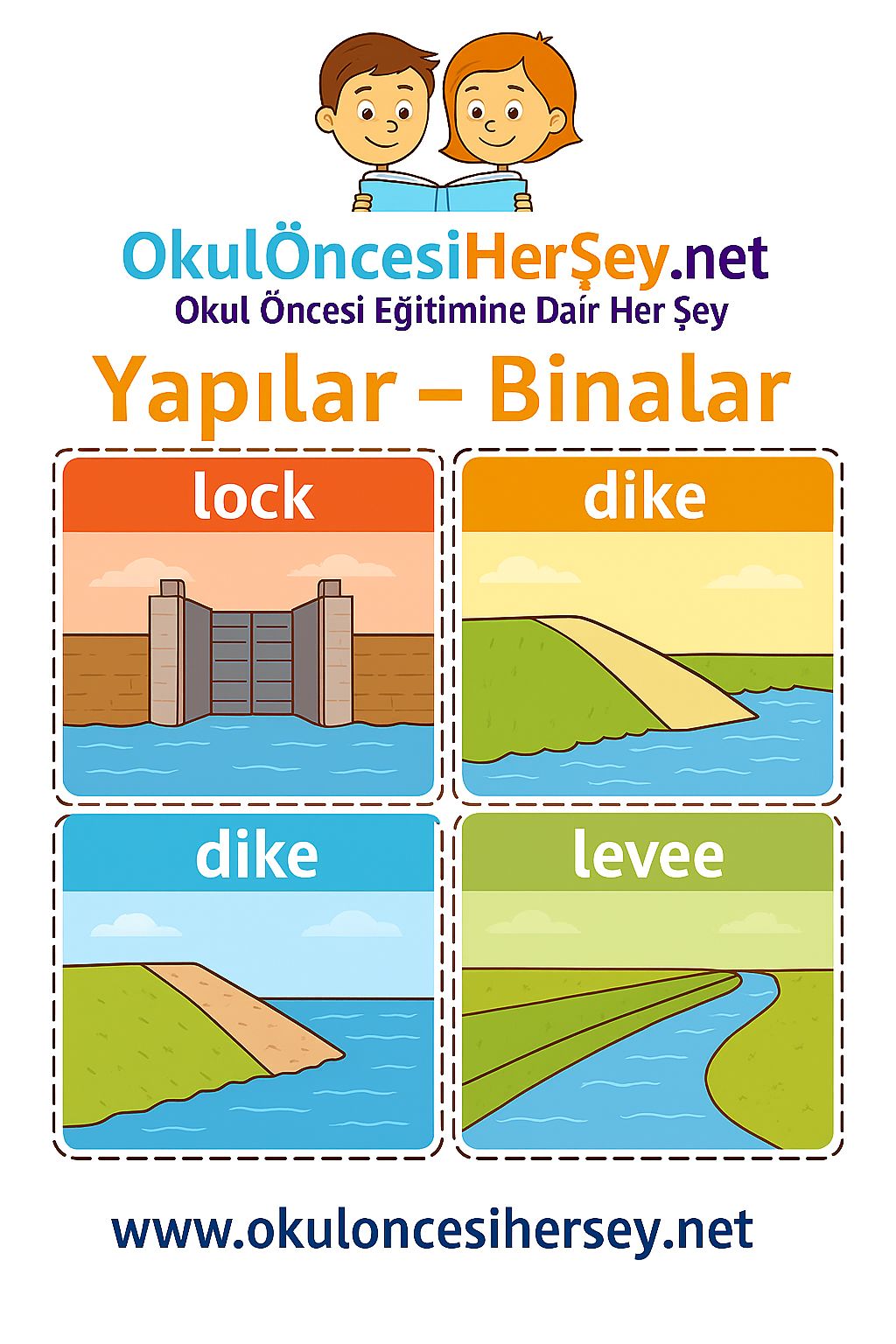 İngilizce Yapılar-Binalar Flashkart