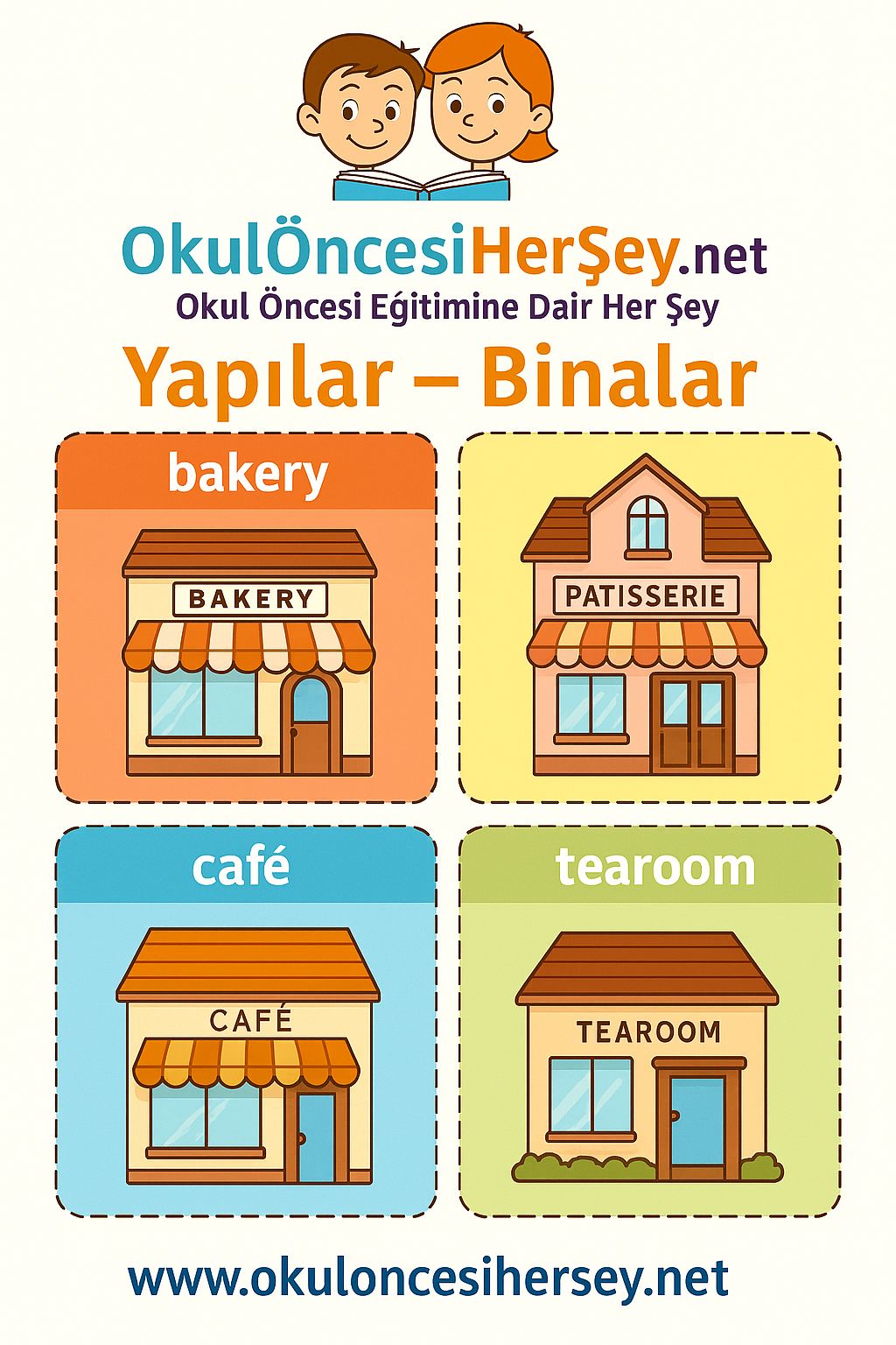 İngilizce Yapılar-Binalar Flashkart