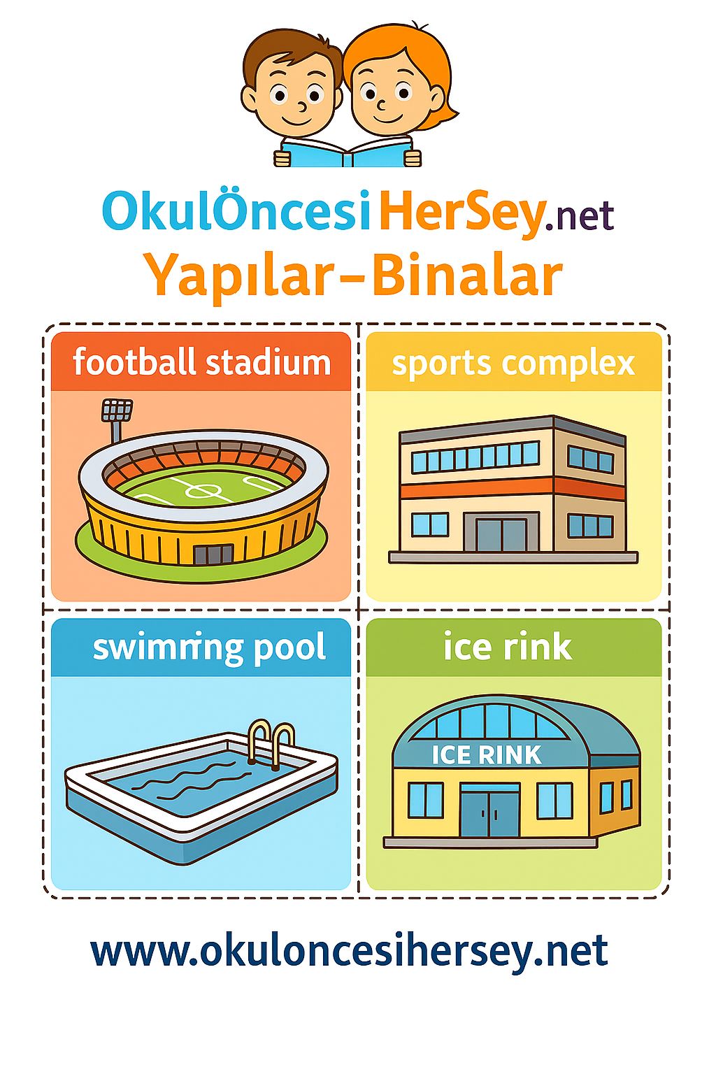 İngilizce Yapılar-Binalar Flashkart