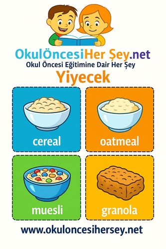 Çocuklar İçin  İngilizce Yiyecek-İçecek Flashkart  