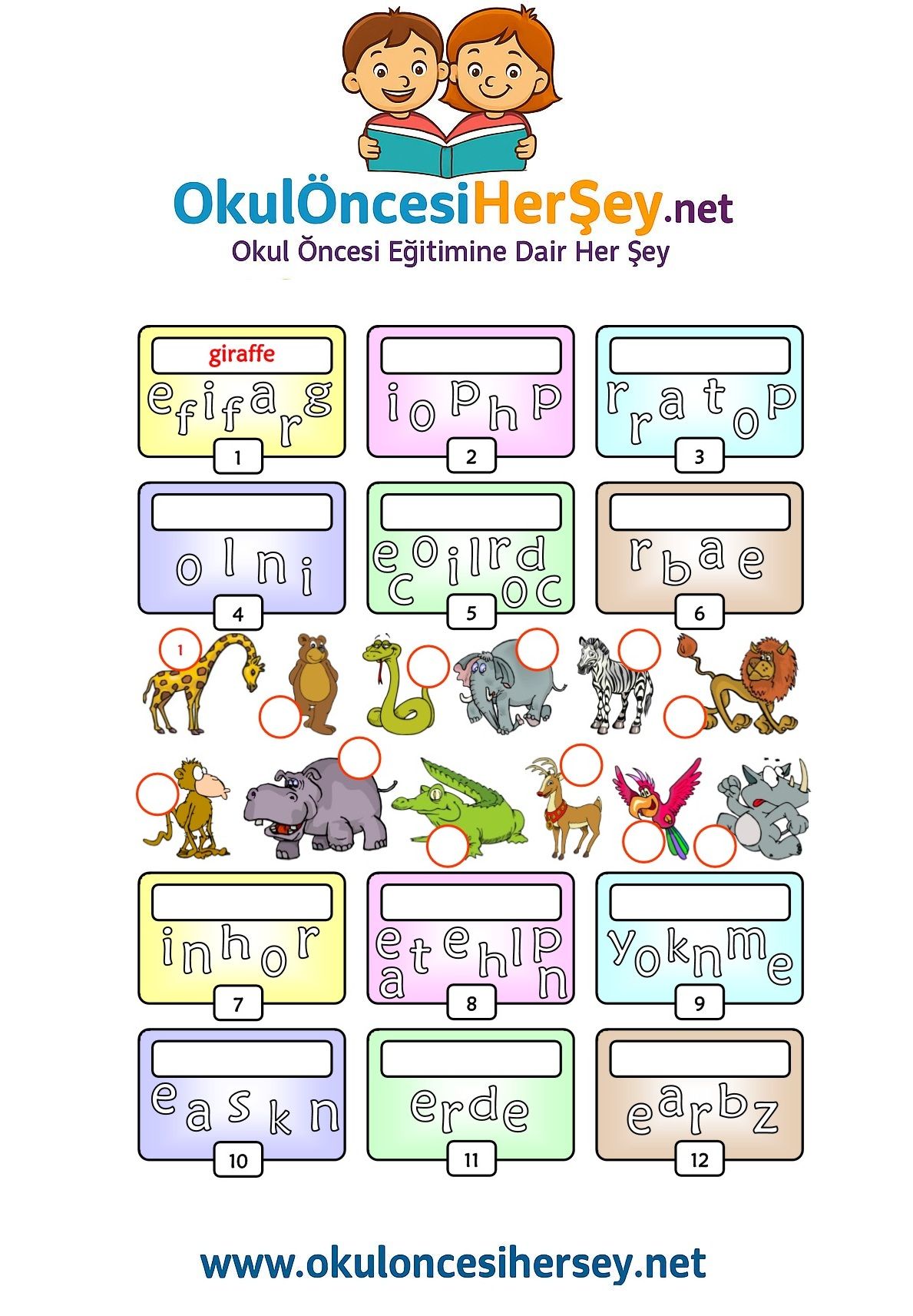 Çocuklar İçin   Karışık Harfleri Düzelt  