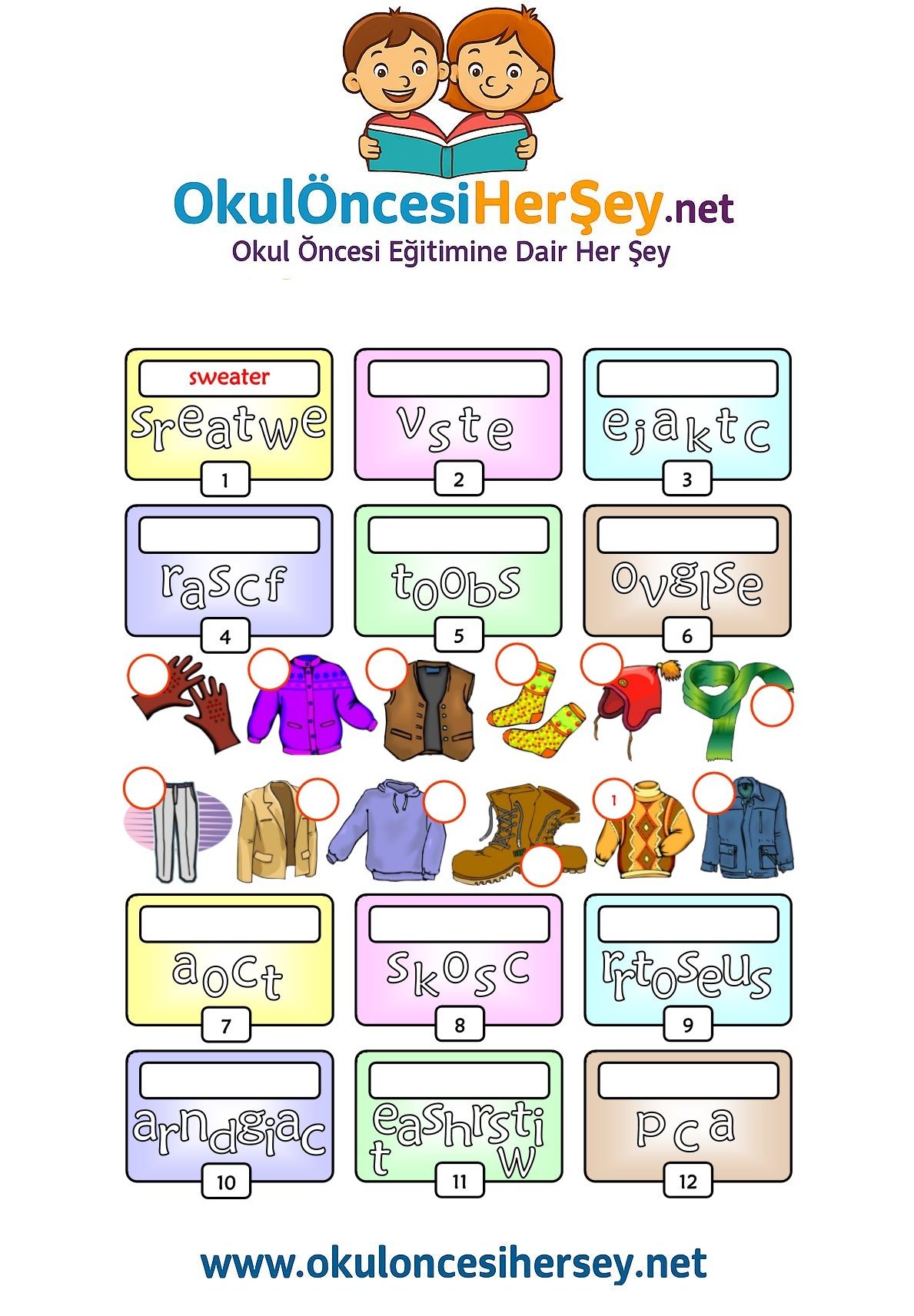 Çocuklar İçin   Karışık Harfleri Düzelt  
