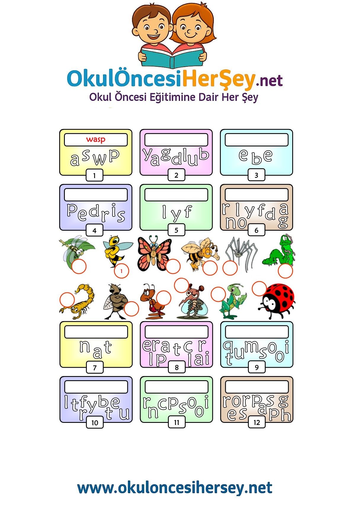 Çocuklar İçin   Karışık Harfleri Düzelt  