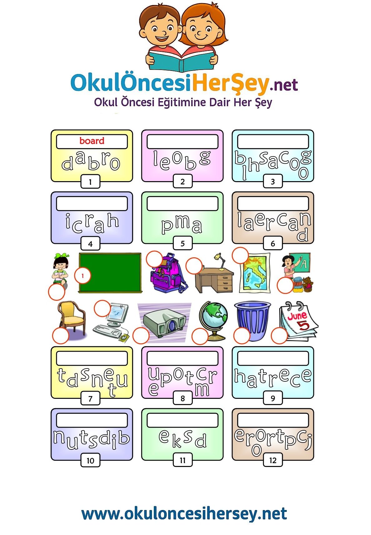 Çocuklar İçin   Karışık Harfleri Düzelt  
