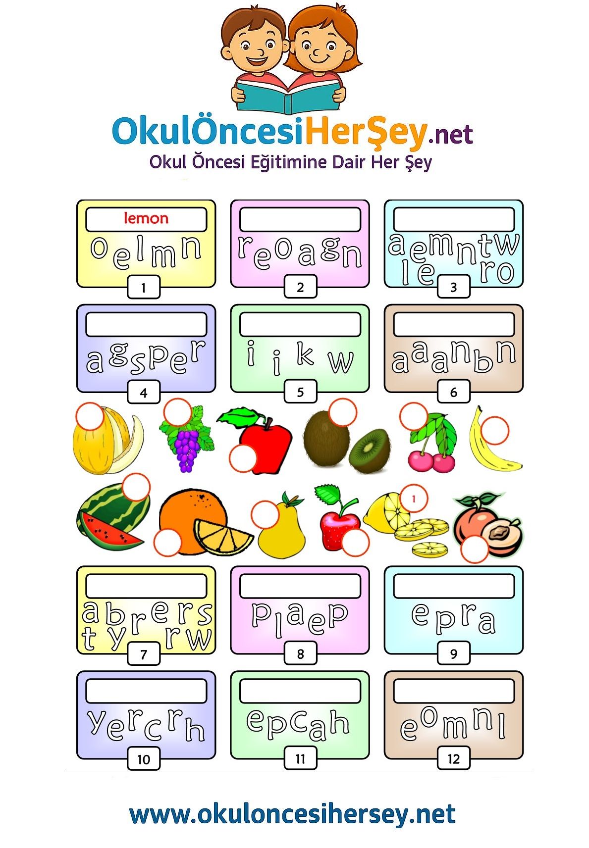 Çocuklar İçin   Karışık Harfleri Düzelt  
