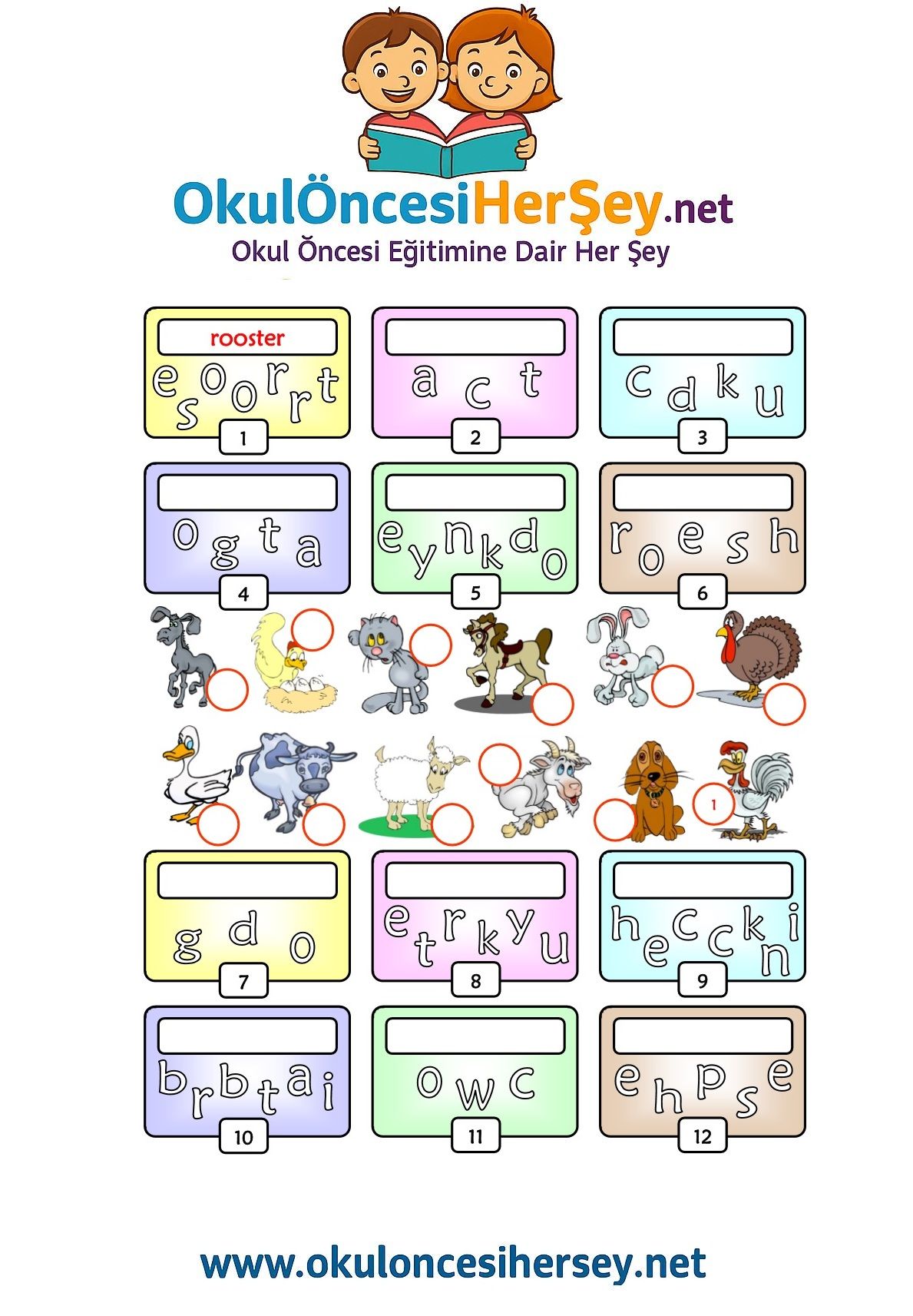 Çocuklar İçin   Karışık Harfleri Düzelt  