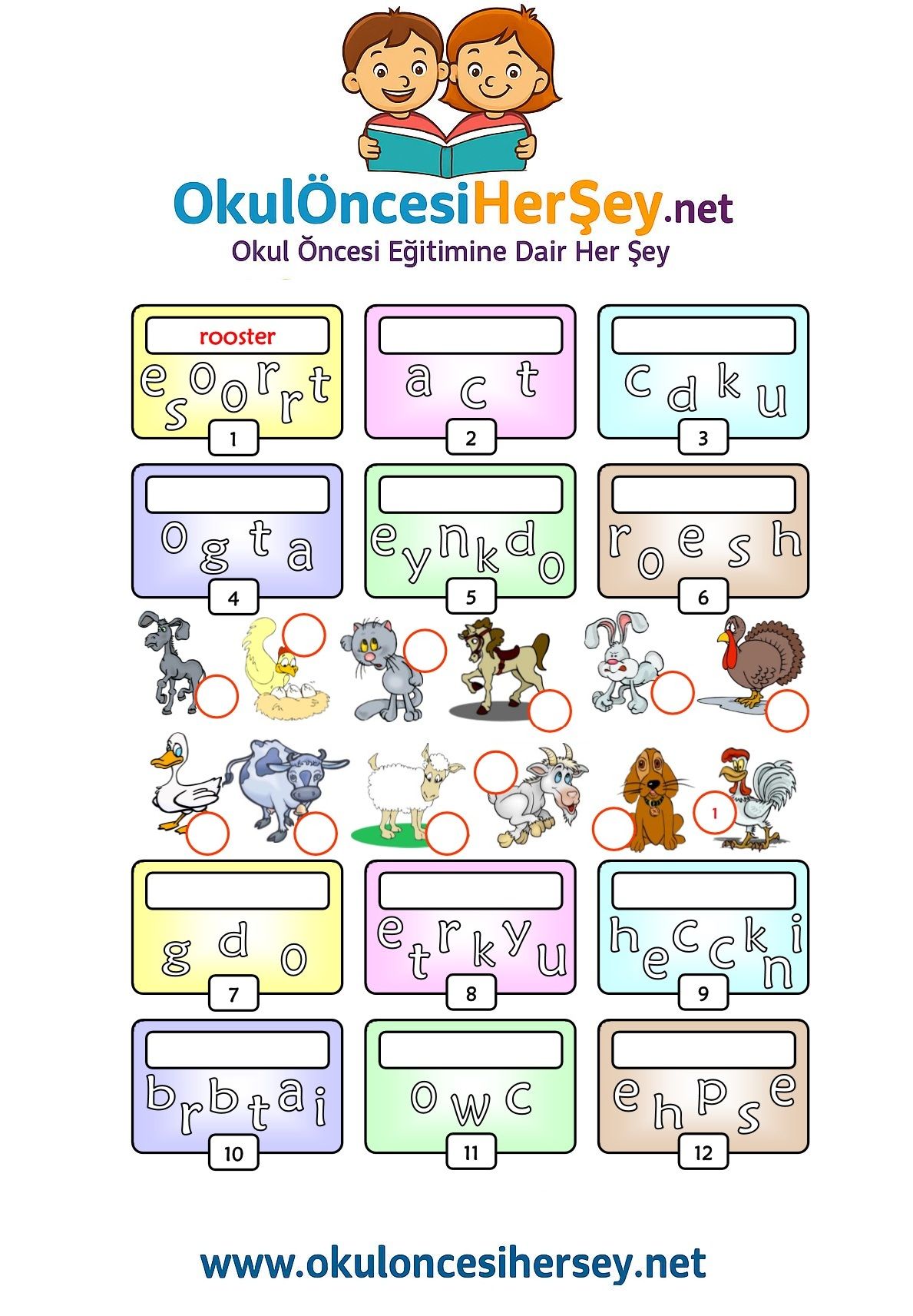 Çocuklar İçin   Karışık Harfleri Düzelt  