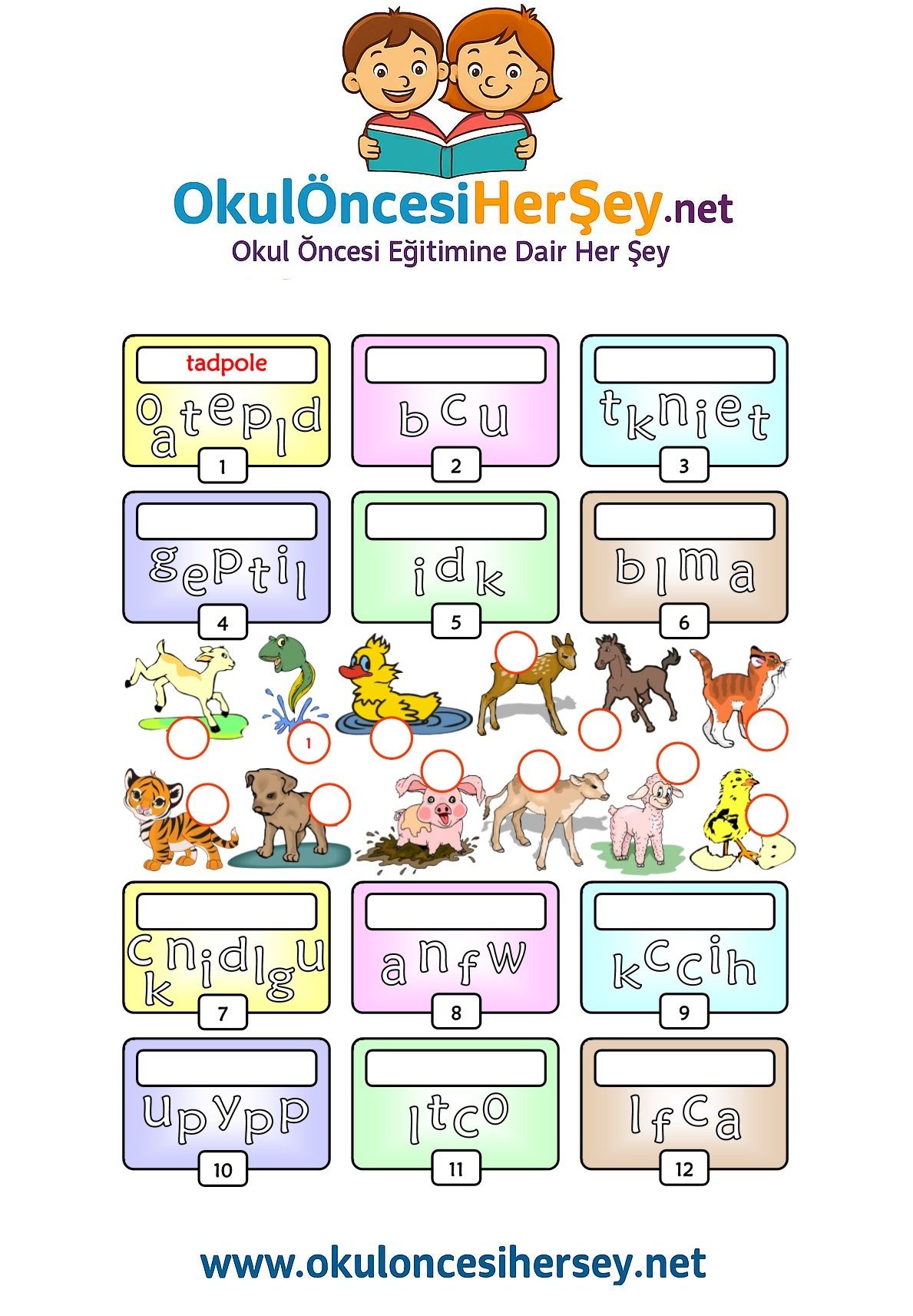 Çocuklar İçin   Karışık Harfleri Düzelt  