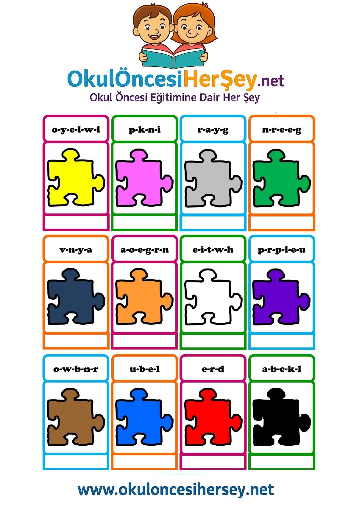 Çocuklar İçin   Karışık Harfleri Düzelt  