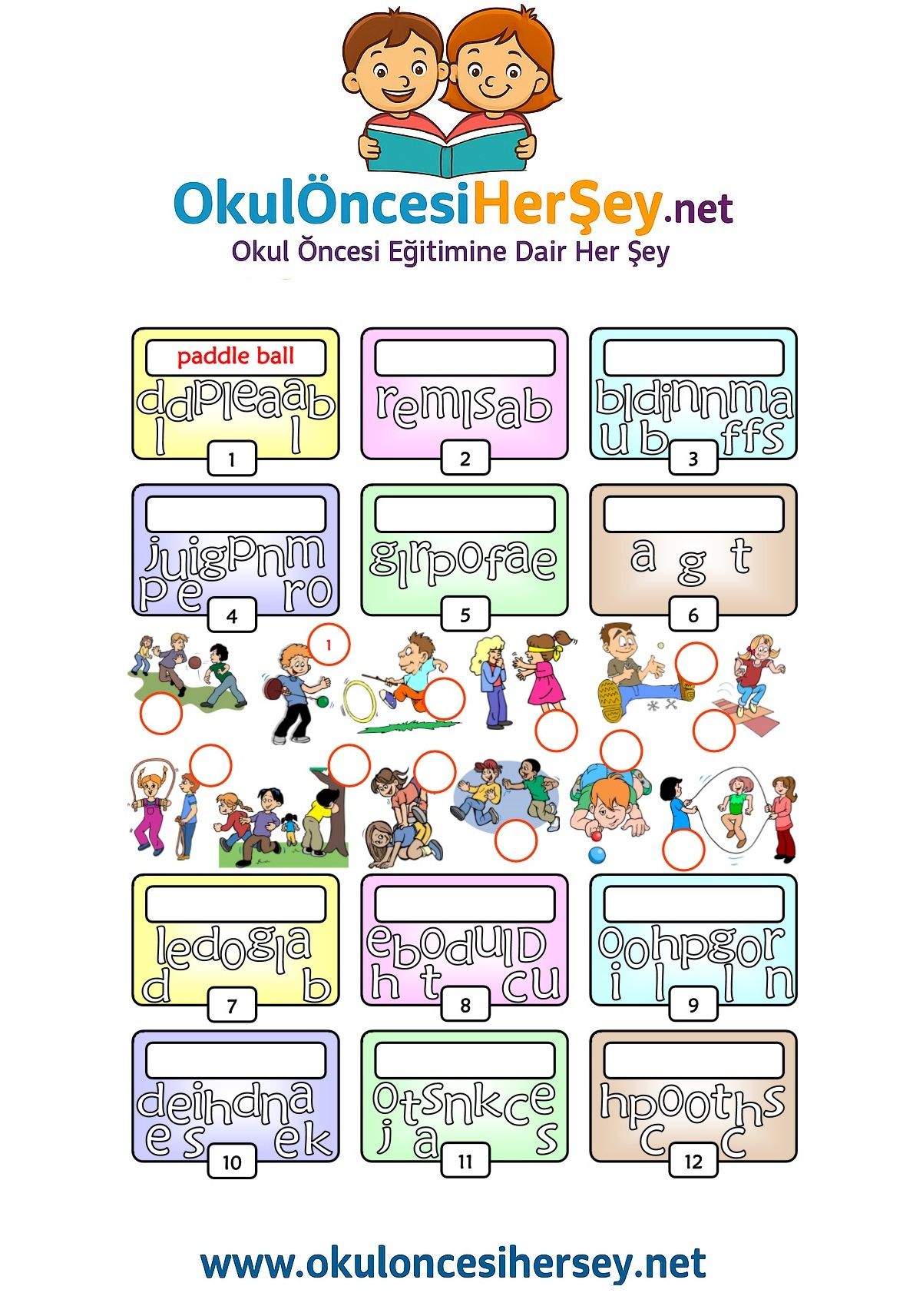 Çocuklar İçin   Karışık Harfleri Düzelt  