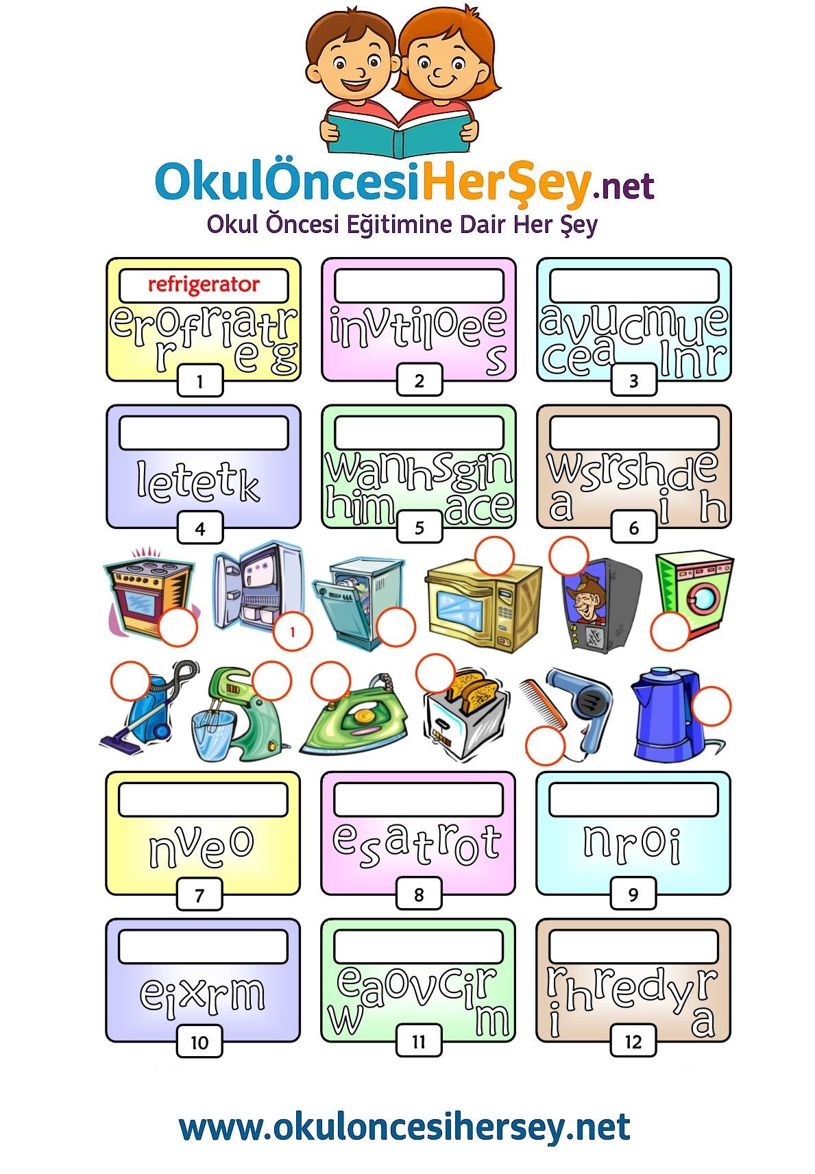 Çocuklar İçin   Karışık Harfleri Düzelt  