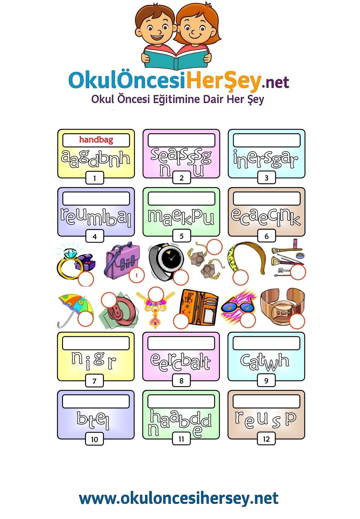 Çocuklar İçin   Karışık Harfleri Düzelt  