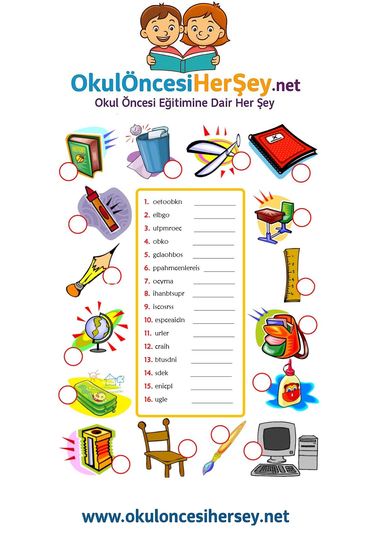 Çocuklar İçin   Karışık Harfleri Düzelt  