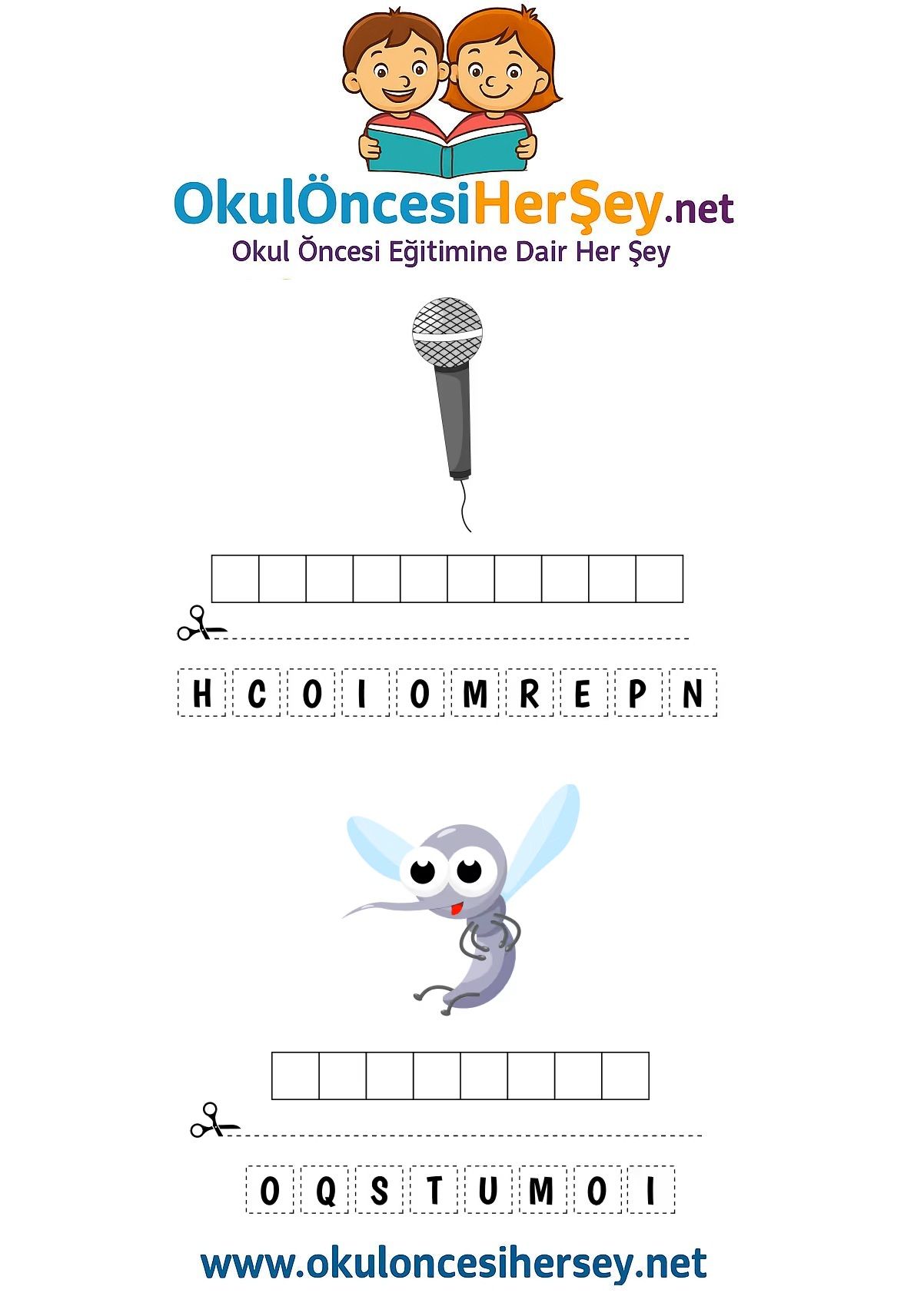 Çocuklar İçin   Karışık Harfleri Düzenle  