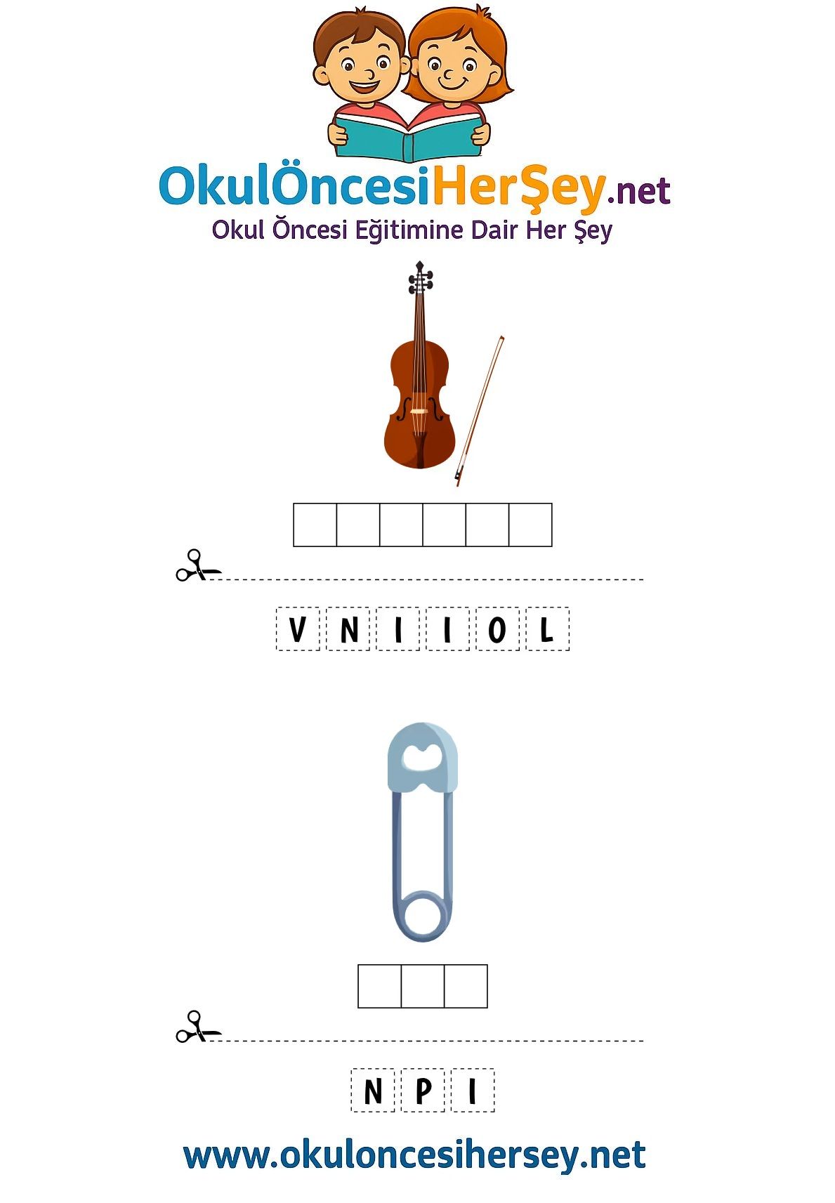 Çocuklar İçin   Karışık Harfleri Düzenle  