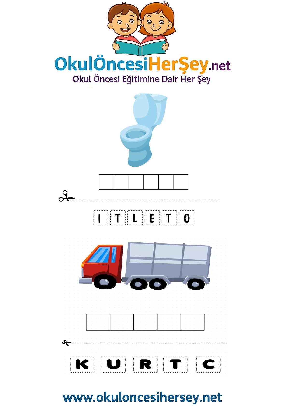 Çocuklar İçin   Karışık Harfleri Düzenle  
