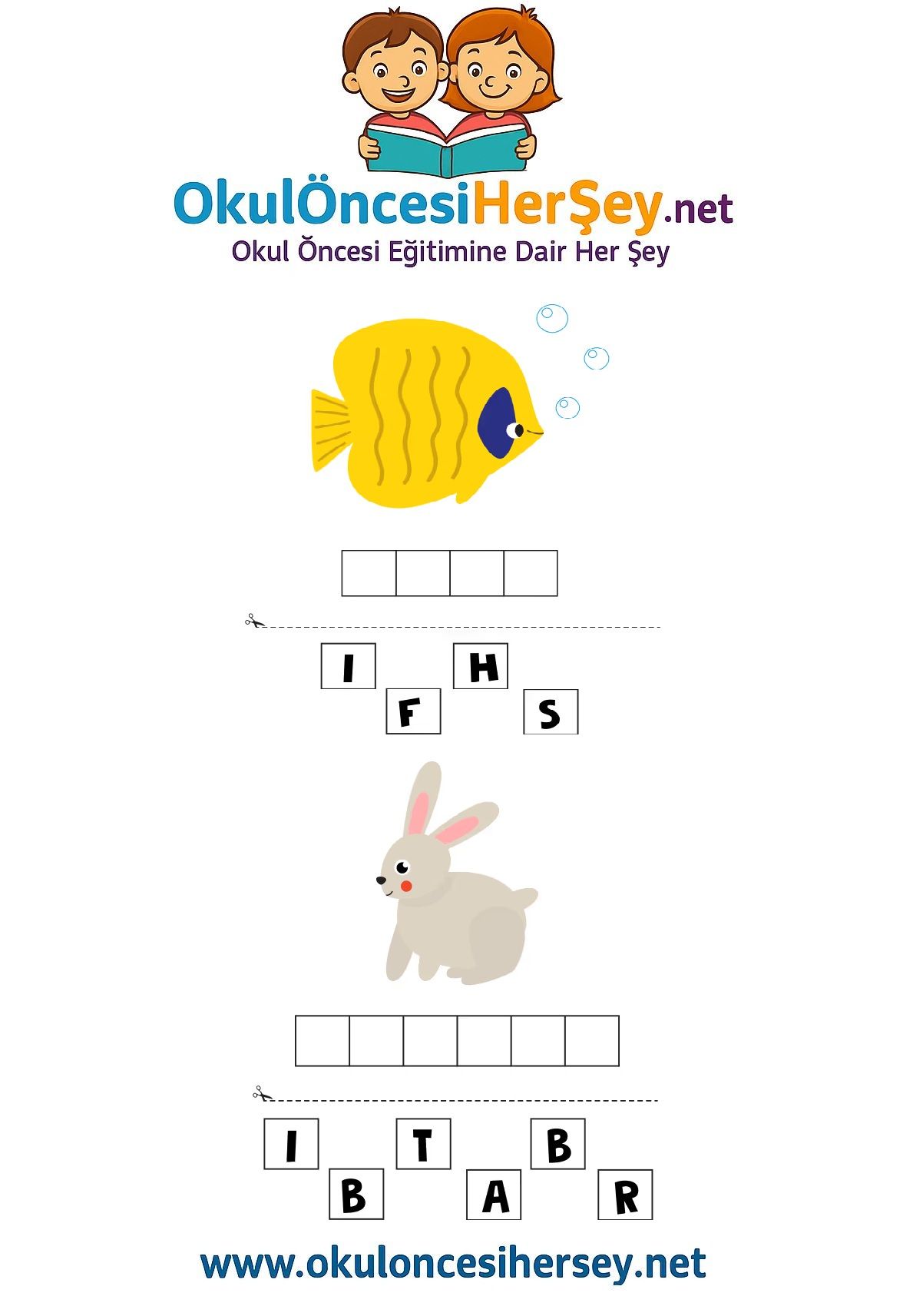 Çocuklar İçin   Karışık Harfleri Düzenle  