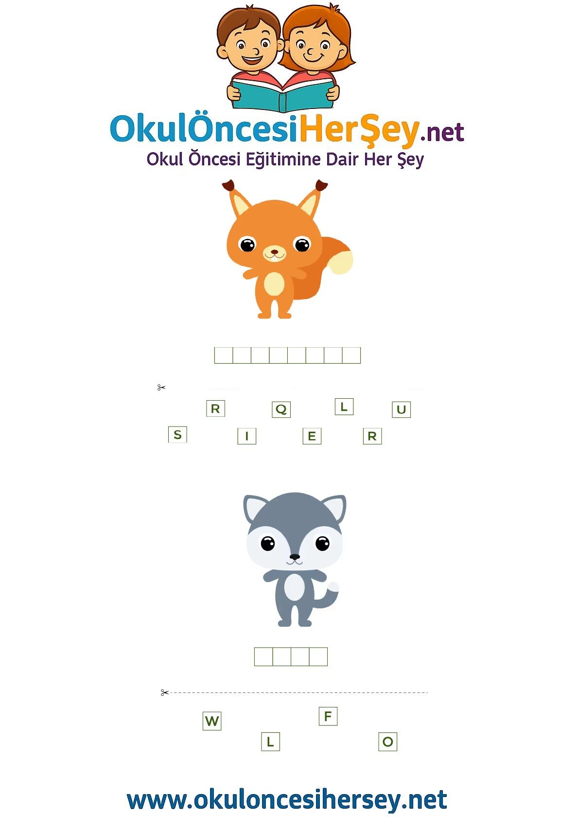 Çocuklar İçin   Karışık Harfleri Düzenle  