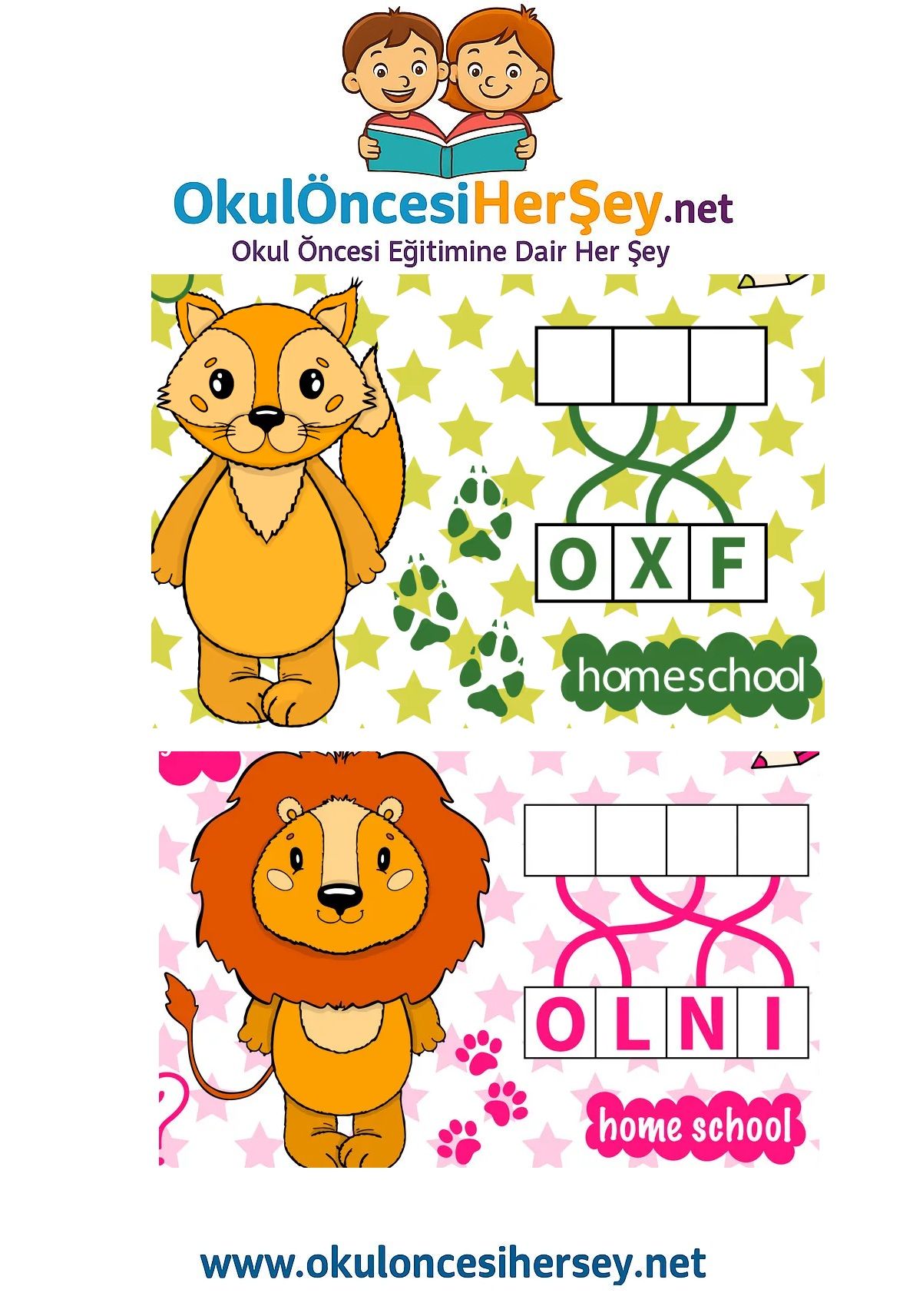 Çocuklar İçin   Karışık Harfleri Düzenle  