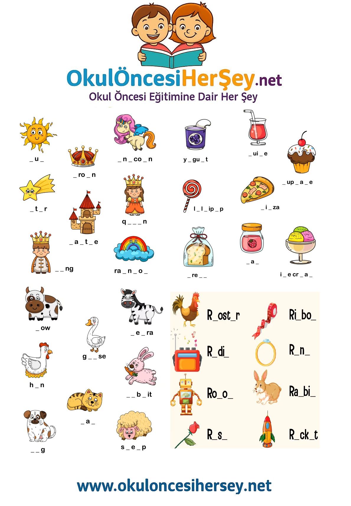 Çocuklar İçin   Karışık Harfleri Düzenle  