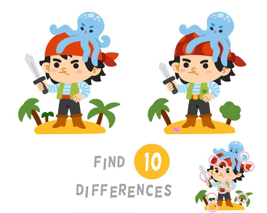 İki Resim Arasındaki 10 Farkı Bul