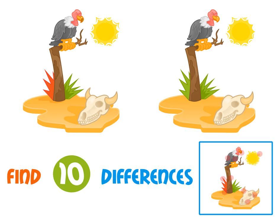 İki Resim Arasındaki 10 Farkı Bul